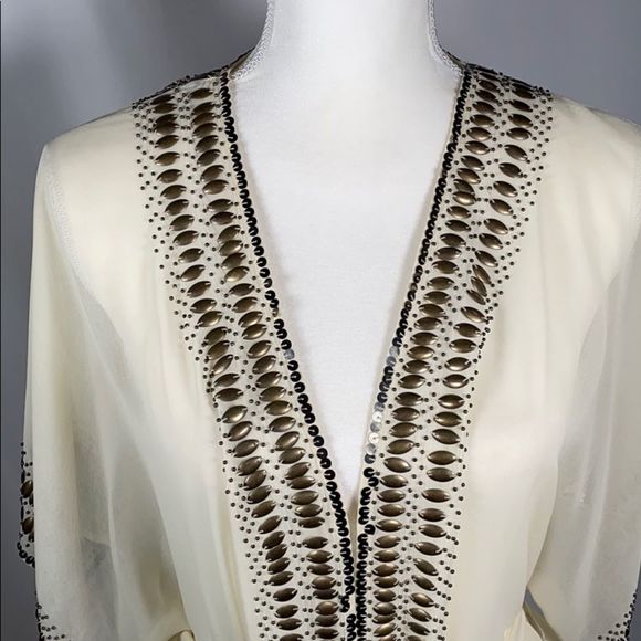 EUC Ark & Co Sequin Embellished Topper Cover Up S - Picture 3 of 6
